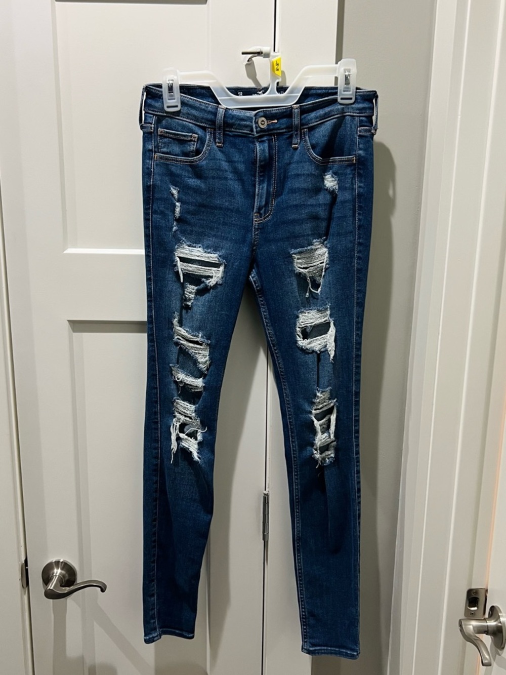 Hollister Dark Blue Distressed Skinny Jeans